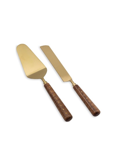 The Mia Ckb0271 Wood Pasta Servis Takımı 2 Parça Gold