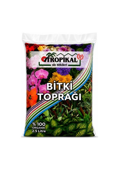 Tropikal Bitki Toprağı 2,5 Litre %100 Organik Saksı Toprağı İç Ve Dış Mekan Çiçek Toprağı 2,5 LİTRE