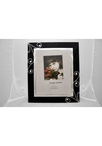 20X25Cm Taşlı, Siyah Cam Çerçeve "4 Farklı Model Tek Pakette"