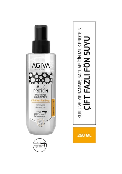 Agiva Care & Beauty Milk Protein Onarıcı, Besleyici Ve Isı Koruyucu Çift Fazlı Fön Suyu - 250 Ml