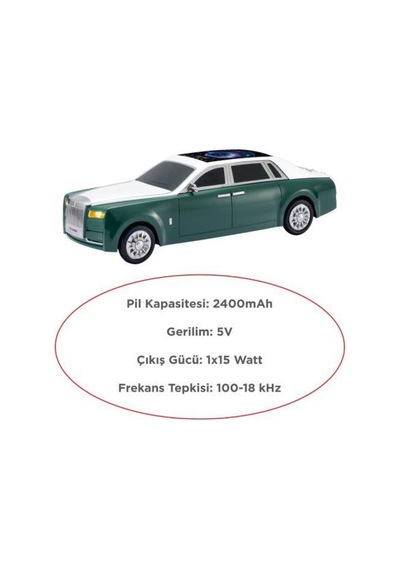 Bluetooth Hoparlör Rolls-royce Görünümlü Araba Led Ekranlı 15w Tws Fm Usb Speaker D82