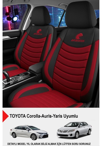 Naz Oto Panther Serisi Keten Kumaş Oto Koltuk Kılıfı Toyota Corolla-auris-yaris Uyumlu Bordo