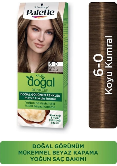 Palette Kalıcı Doğal Renkler 6 - 0 Koyu Kumral X 2 Adet (458324482)