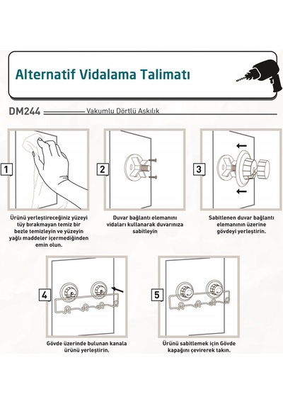 Teknotel 4'Lü Vakumlu Portmanto Vestiyer Elbise Askısı Krom Dm244 Krom