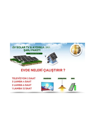 Güneş Paneli Seti Aydınlatma Tv Telefon Şarj Paketi