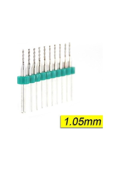 Pcb Mikro Karbür Cnc Matkap Ucu 10Lu Set 1.05Mm Tungsten 18 Shank