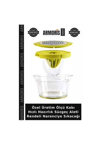 Özel Üretim Ölçü Kabı Hızlı Hazırlık Süzgeç Aleti Rendeli Narenciye Sıkacağı Çok Renkli