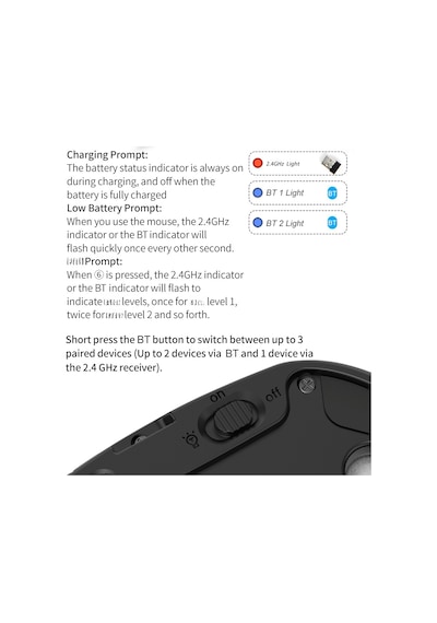 Maiyame Zelotes F-33 Bluetooth 2.4G Kablosuz Oyuncu Mouse
