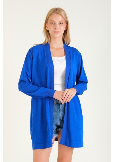 Giyim Dünyası Kadın Oversize Hırka Saks Mavi 001