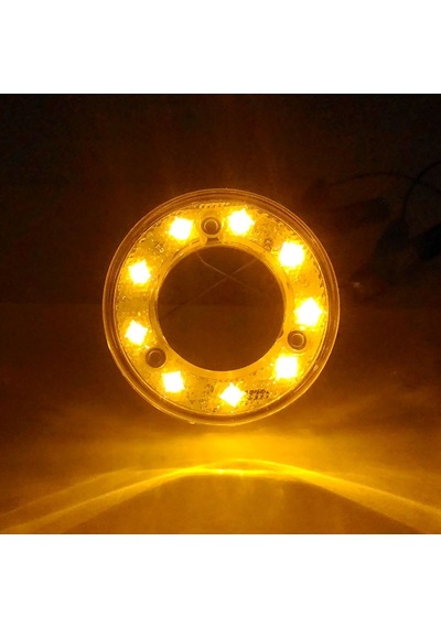 Yuvarlak Simit Tip Led Lamba 9 Led 12/24v Sarı Stop Lamba Kod:67s