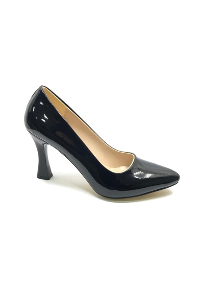 İremsu 8 Cm Topuklu Stiletto Kadın Ayakkabı Siyah-rugan