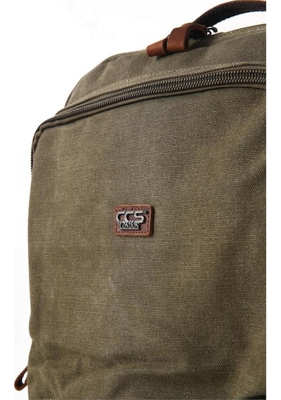 Ççs London 51573 Laptop Kanvas Sırt Çantası Haki