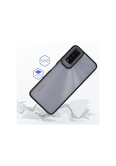 Vivo Y20s Kılıf Zore Flora Kapak Mavi