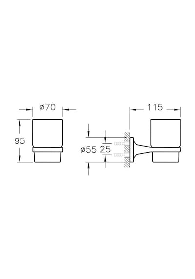 Marin A44942 Diş Fırçalığı, Krom Siyah