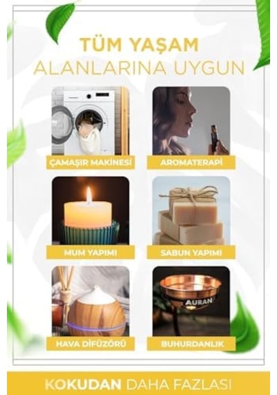 Auran Yasemin Esansiyel Uçucu Koku Yağı Difüzör Esansı Buhurdanlık Yağı Aromaterapi Yağı 10ml Abundance Prosperity