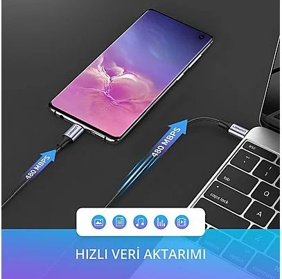 Ugreen Usb-c 60w Örgülü Kablo Syh 1m