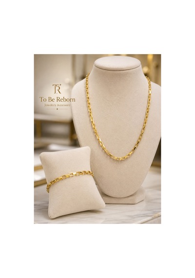 Gold Kaplama Kolye Bileklik Zincir Set Sarı Sarı