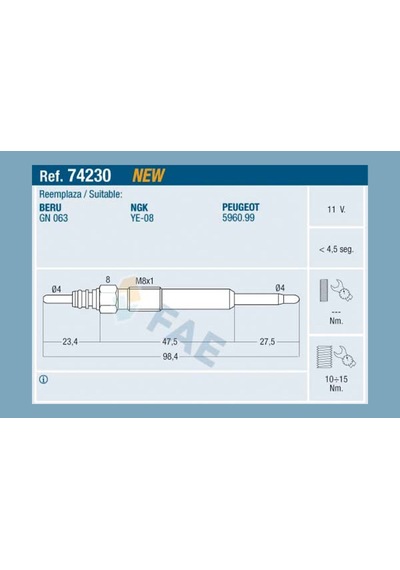 Kızdırma - 741 - Bujisi P407-p607-p807-p4007 2.2 Hdı C5-c6-c8 2.2 Hdı 06- Galaxy-mondeo Iv 2.2 Tdcı - Dpmıx-hb - 11v Free Kızdırma Bujisi