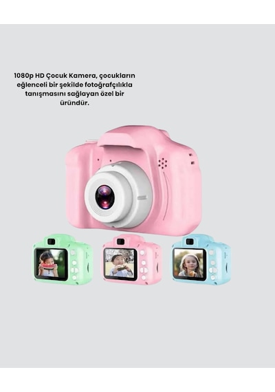 Pembe Çocuk Kamera 8mp, Video Kaydı,tf Kart Destekli