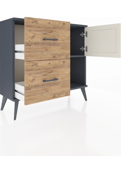 Arges Şifonyer Tek Raflı 2 Çekmeceli Tek Kapaklı 88x30x80 Antrasit-aytaşı/çam Aytaşı/çam Arges Şifonyer Tek Raflı 2 Çekmeceli Tek Kapaklı 88x30x80 Antrasit-aytaşı/çam Aytaşı/çam