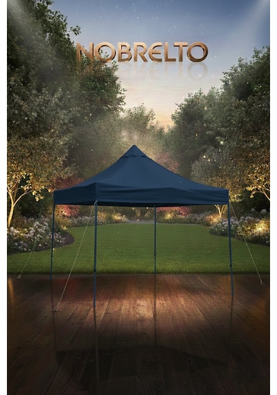 Nobrelto 3x3 Metre Ekstra Güçlendirilmiş Profil Çardak - 1.2mm Et Mavi