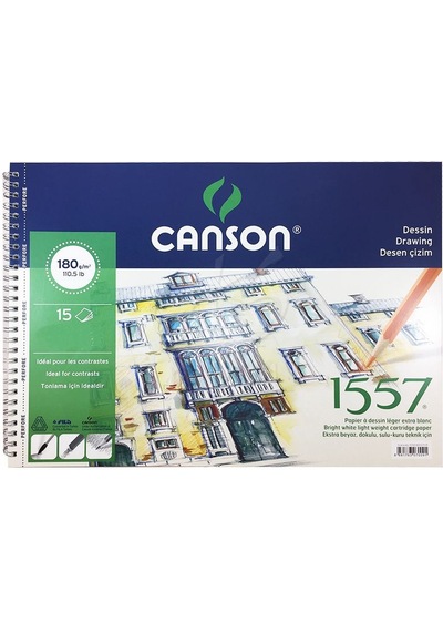 Canson 1557 Eskiz Defteri Spiralli 180G 15 Yaprak 35X50