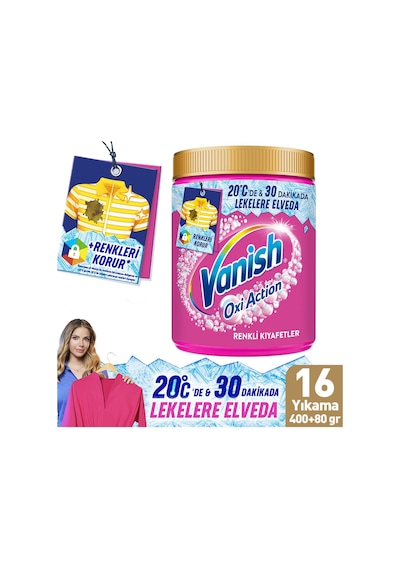 Vanish Oxi Action Renkliler İçin Deterjan Güçlendirici ve Leke Çıkarıcı Toz 480 Gr