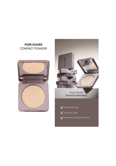 Pure Guard Compact Powder 130 Silent Sand Doğal Mat Bitişli Kompakt Toz Pudra Diğer