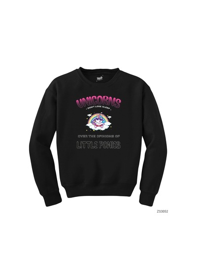 Unicorn Sleep Siyah Sweatshirt