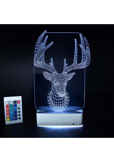 Özel Tasarım Geyik 3D Led Lamba