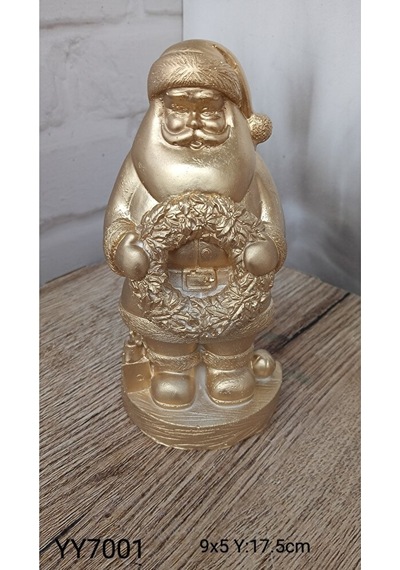 Yy7001 Çelenk Tutan Noel Baba Biblo Silikon Kalıp