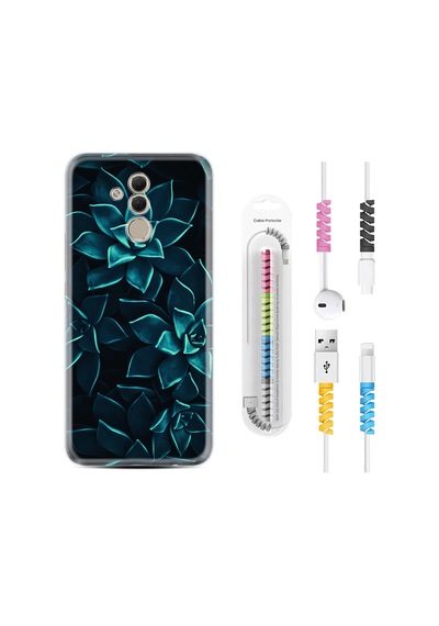 Huawei Mate 20 Lite Kılıf Kablo Koruyuculu Mistik Çiçekler 1650