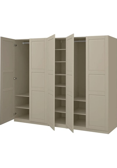 Ikea Gri Modern Kapaklı Gardırop 250x60x201 Cm