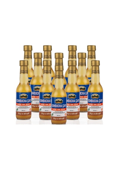 12 Adet Tarçın & Karanfil Kombucha 250ml. Cam Şişede