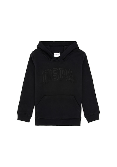 U.S. Polo Assn. Kız Çocuk Siyah Kapüşonlu Şardonlu Basic Sweatshirt 50314311-VR046