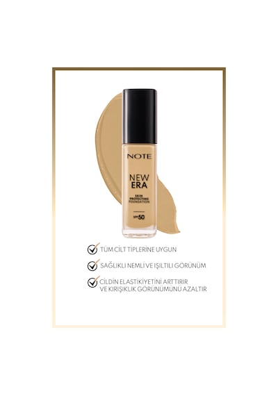 Note Cosmetique New Era Skin Protecting Spf 50 Nemlendirici Etkili Hyaluronik Asitli Fondöten - 150 Medium Beige