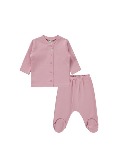 Civil Baby Düz 1-6 Ay Pijama Takımı - Pembe Gülkurusu
