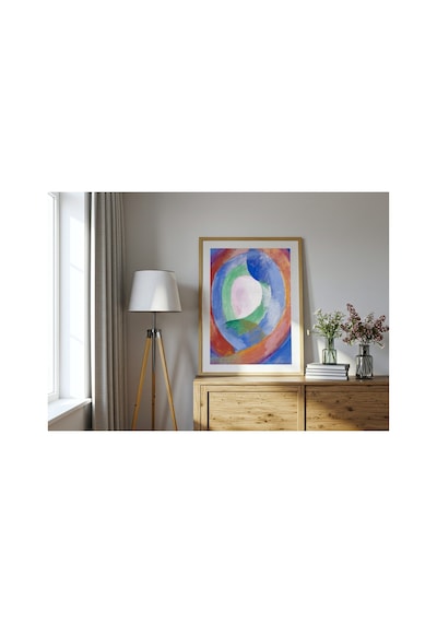 Modern Sanat Delaunay Dairesel Formlar Ay Çerçevesiz Poster 21x30 Cm A4 Tablo Modern Sanat
