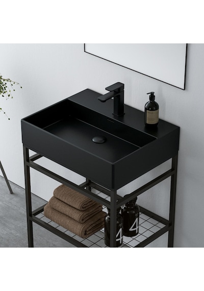Orka Capetown 60 Cm Siyah Banyo Dolabı Alt Modül Ve Lavabo Siyah Orka Capetown 60 Cm Siyah Banyo Dolabı Alt Modül Ve Lavabo Siyah