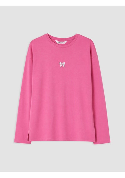 Lcw Young Pembe Kelebek Nakışlı Kadın Pijama Üstü Diğer