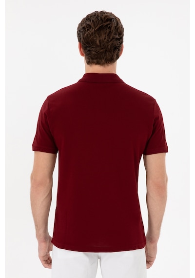 U.S. Polo Assn. Erkek Slim Fit Polo Yaka Bordo Basic Tişört 50297984-VR177
