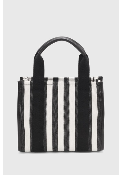 Housebags Siyah Çizgili Kanvas Tote Bag 245 Siyah Çizgili