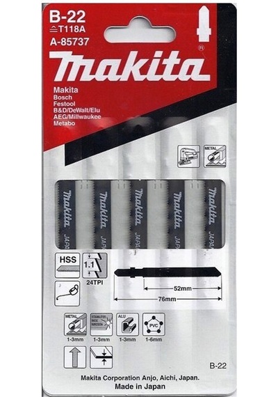 Makita A-86561 Dekupaj Testere No 51 Genel Kesim Için 5 Adet