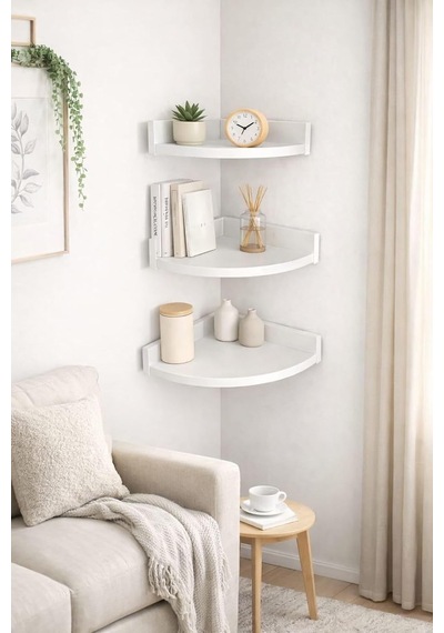 3'lü Üçgen Köşe Duvar Raf 31 X 26 X 23 Diğer