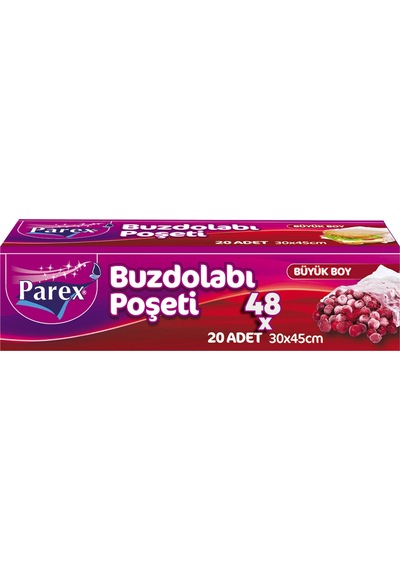 20'li Buzdolabı Poşeti Büyük Boy 30 X 45 Cm 48'li Paket