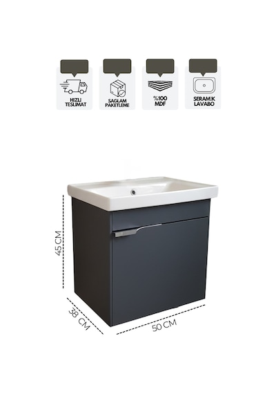 Karen Banyo Kasırga 50 Cm, Lavabolu Alt Banyo Dolabı, Kapaklı Banyo Alt Dolabı, Seramik Lavabo Dahil Antrasit Mdf Antrasit Karen Banyo Kasırga 50 Cm, Lavabolu Alt Banyo Dolabı, Kapaklı Banyo Alt Dolabı, Seramik Lavabo Dahil Antrasit Mdf Antrasit