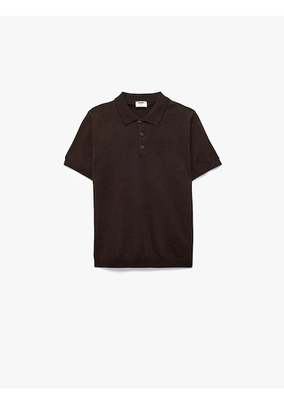 Koton Pamuklu Triko Kahverengi Erkek Çocuk Polo Yaka T-shirt 7wkb90006tt