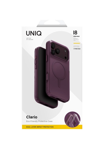 Apple iPhone Uyumlu 18 Pro Max Kılıf Clario Doğaya Duyarlı Geridönüştürülmüş 4 Metreden Düşmeye Dayanıklı Kapak Mürdüm