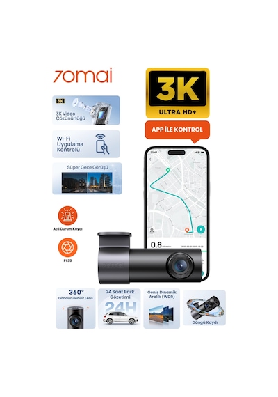 70mai M310 Plus 3K Ön Araç Kamerası