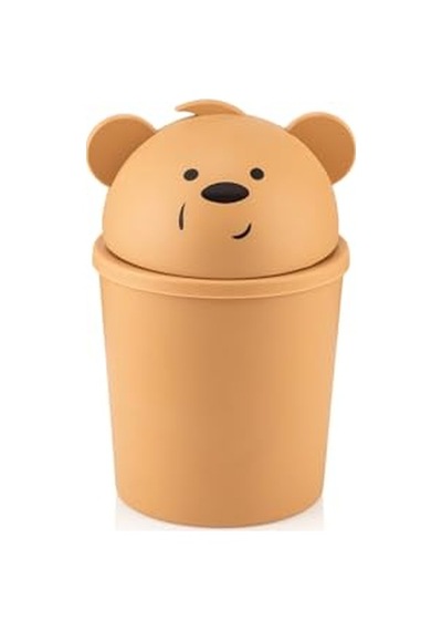 Mini Çöp Kutusu Masaüstü Çöp Kovası Kahverengi